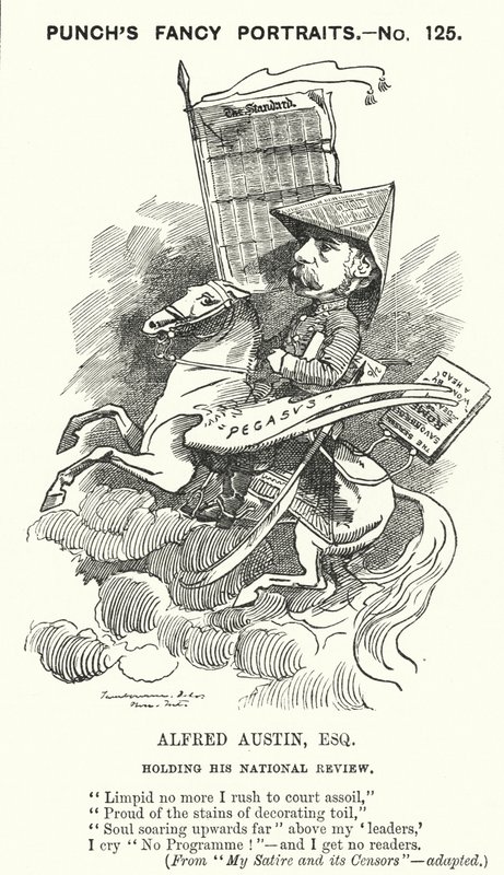 Karikatur: Alfred Austin, englischer Dichter und Herausgeber der National Review (Gravur) von Edward Linley (after) Sambourne