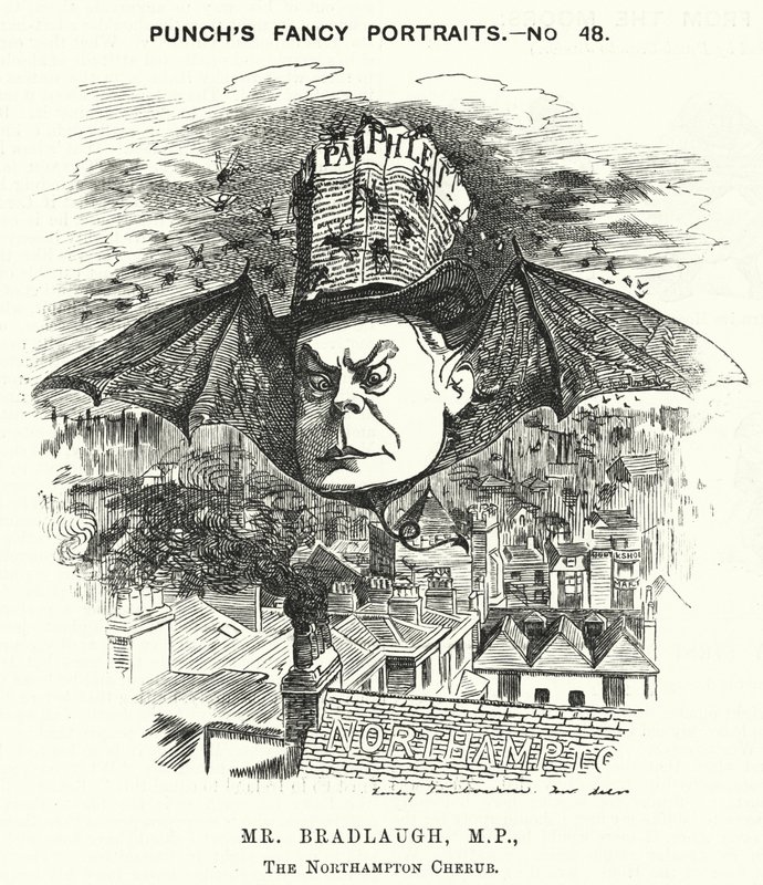 Charles Bradlaugh, englischer liberaler Politiker und Atheist (Karikatur) von Edward Linley (after) Sambourne