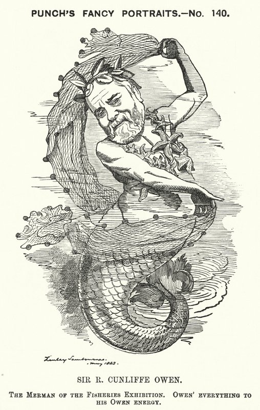 Philip Cunliffe-Owen, britischer Ausstellungsmacher und Direktor des South Kensington Museums, London (Karikatur) von Edward Linley (after) Sambourne