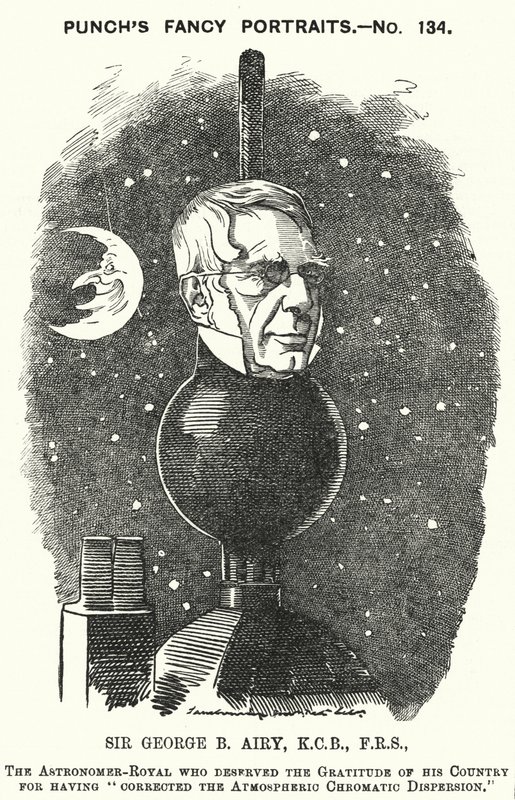 Punch-Karikatur: Sir George Biddell Airy, englischer Astronomer Royal (Stich) von Edward Linley (after) Sambourne