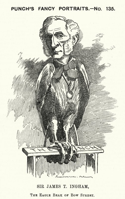 Karikatur von Punch: Sir James Taylor Ingham, englischer Anwalt und Polizeirichter (Stich) von Edward Linley (after) Sambourne