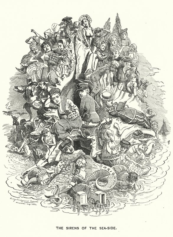 Die Sirenen der Küste - Britische Küstenferienorte (Stich) von Edward Linley (after) Sambourne