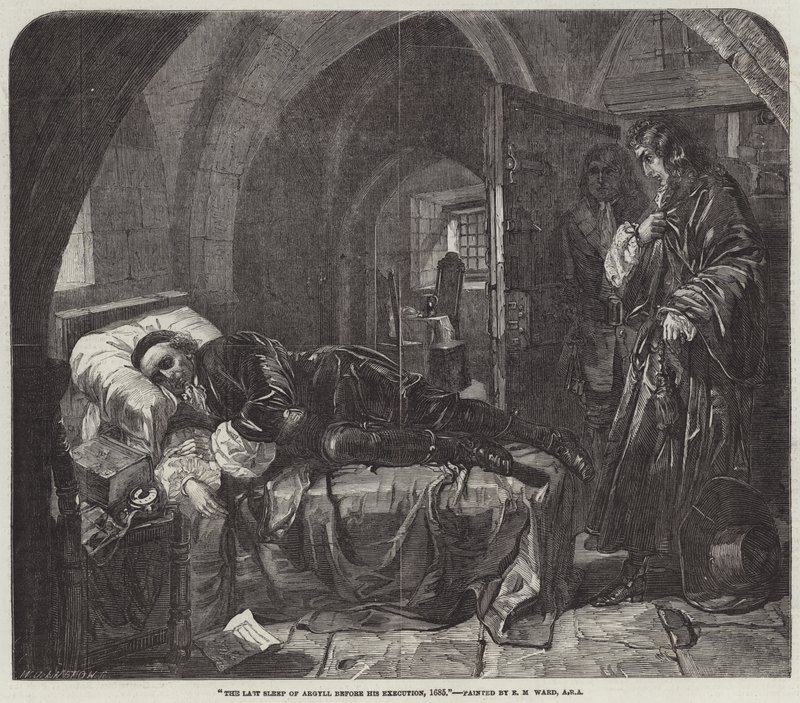 Der letzte Schlaf von Argyll vor seiner Hinrichtung, 1685 von Edward Matthew Ward