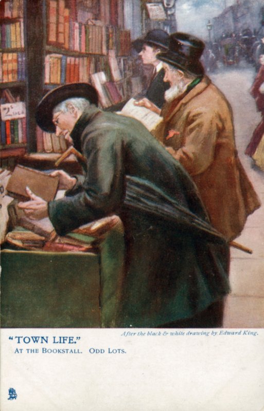 Stadtleben: Kunden stöbern an einem Buchstand von Edward R. King