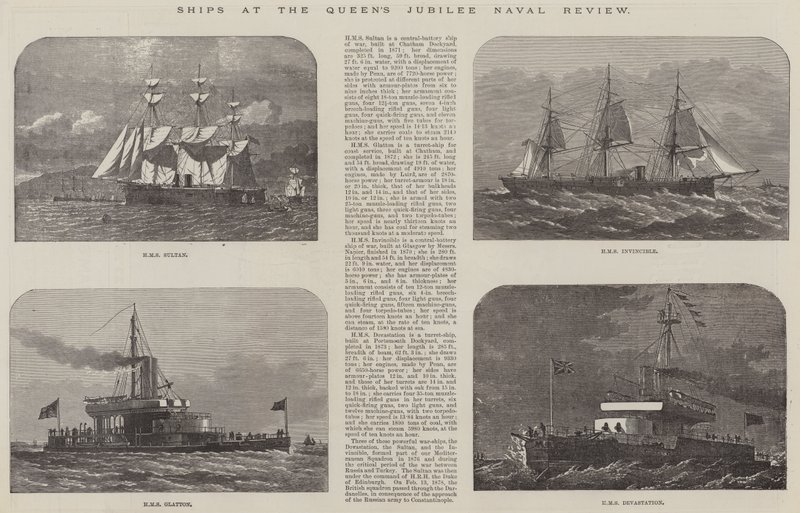 Schiffe bei der Marineparade zum Jubiläum der Königin von Edwin Weedon