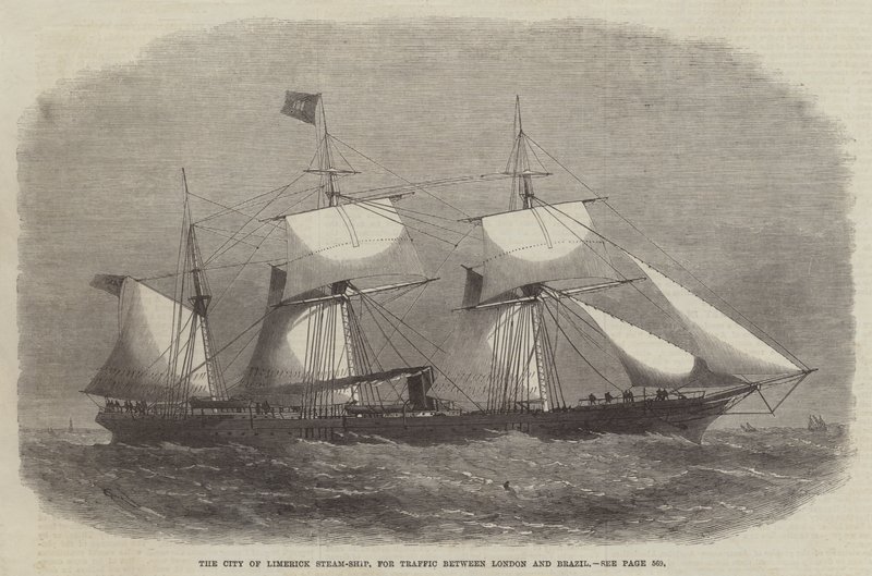 Die Stadt Limerick Dampfschiff, für den Verkehr zwischen London und Brasilien von Edwin Weedon
