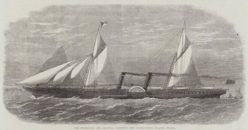 Der neue Raddampfer Nyanza der Peninsular and Oriental Company von Edwin Weedon