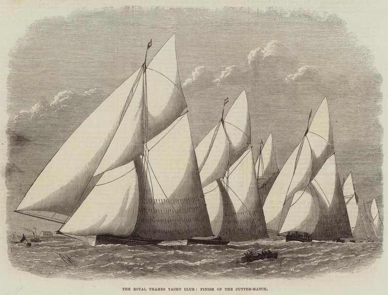 Der Royal Thames Yacht Club, Ziel des Cutter-Rennens von Edwin Weedon