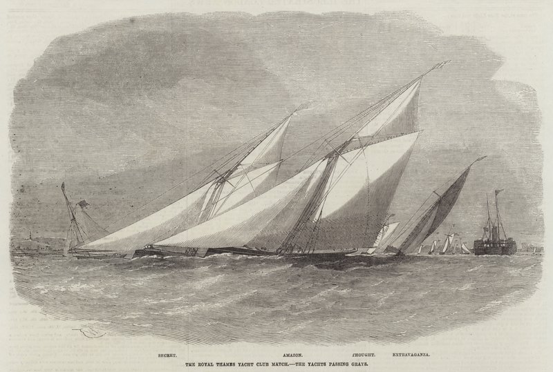 Das Royal Thames Yacht Club Match, die Yachten passieren Grays von Edwin Weedon