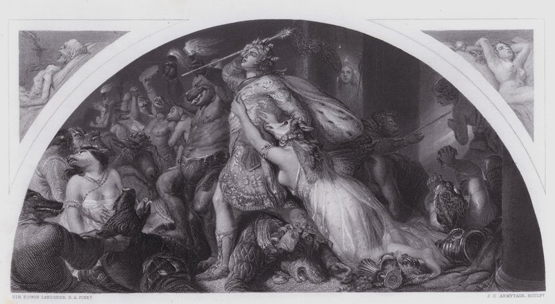 Die Flucht von Komus und seiner Bande von Edwin (after) Landseer