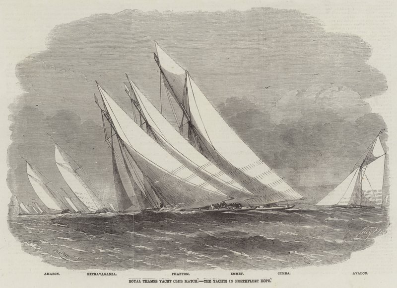 Royal Thames Yacht Club Match, die Yachten in Northfleet Hope von Edwin Weedon