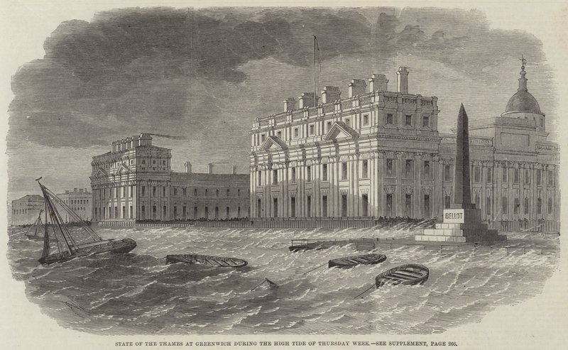 Zustand der Themse in Greenwich während der Flut von Donnerstag von Edwin Weedon