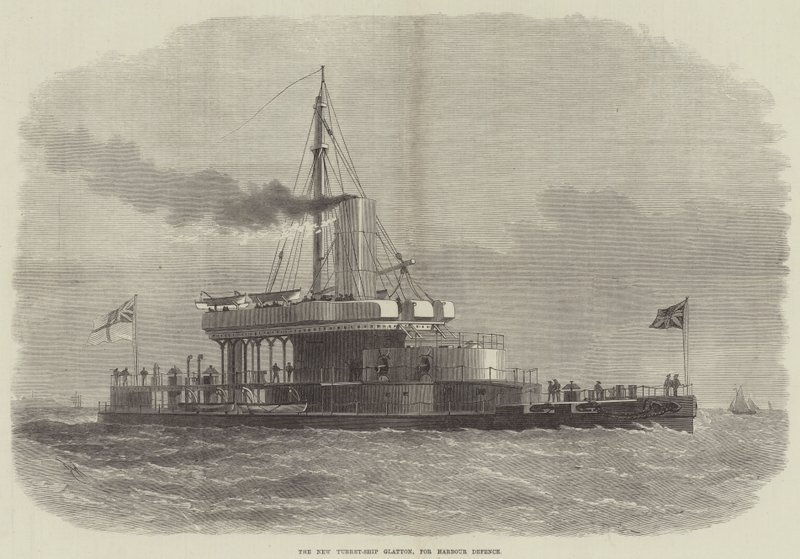 Das neue Turmschiff Glatton zur Hafenverteidigung von Edwin Weedon