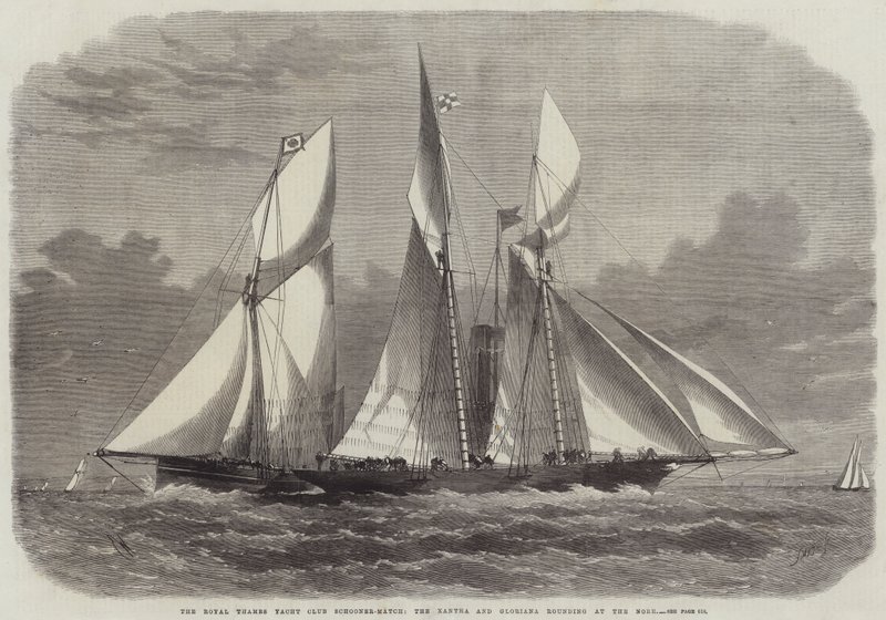 Die Royal Thames Yacht Club Schooner-Regatta, die Xantha und Gloriana runden das Nore von Edwin Weedon