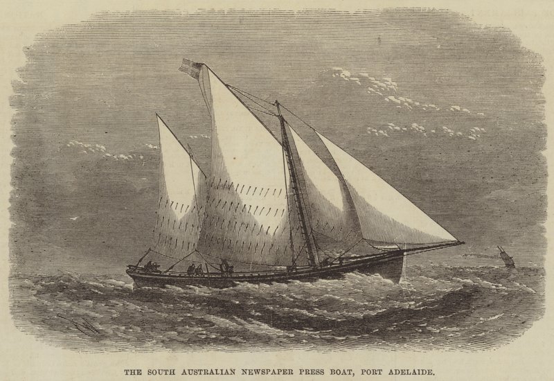 Das Boot der südaustralischen Zeitungspresse, Port Adelaide von Edwin Weedon