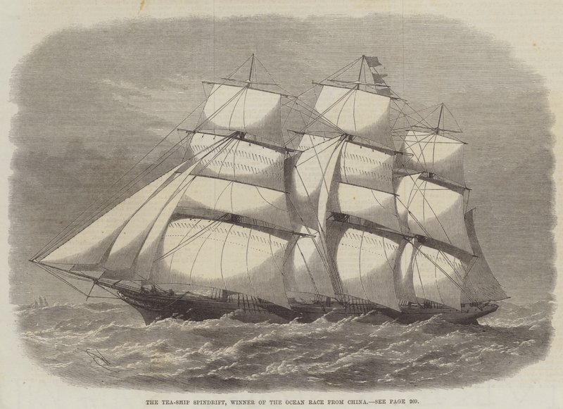 Das Teeschiff Spindrift, Gewinner des Ozeanrennens aus China von Edwin Weedon