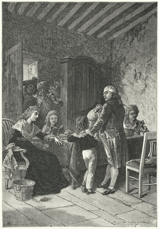 Ludwig XVI. und seine Familie im Tempel inhaftiert von Emile Antoine (after) Bayard