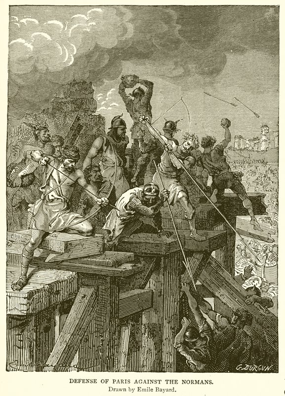 Verteidigung von Paris gegen die Normannen von Emile Antoine Bayard