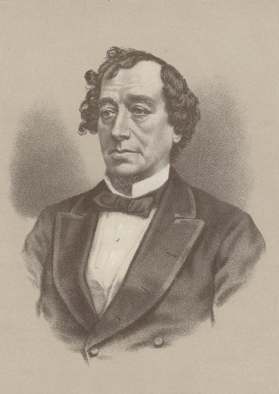 Benjamin Disraeli, 1. Earl of Beaconsfield, britischer Premierminister 1868 und 1874-1880 von English School