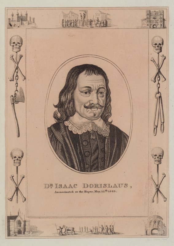 Dr. Isaac Dorislaus, ermordet in Den Haag, 12. Mai 1649 von English School