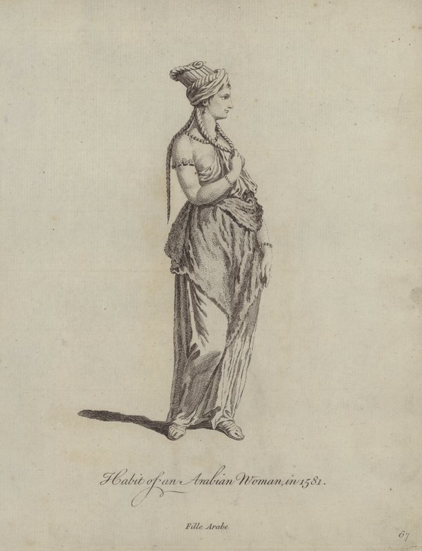 Kleidung einer arabischen Frau im Jahr 1581 von English School