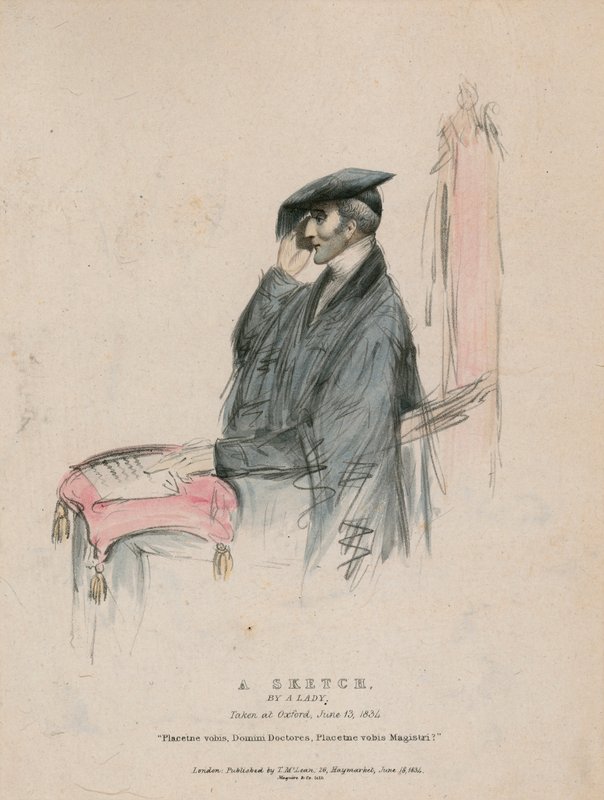 Der Herzog von Wellington, eine Skizze einer Dame, aufgenommen in Oxford am 13. Juni 1834 von English School