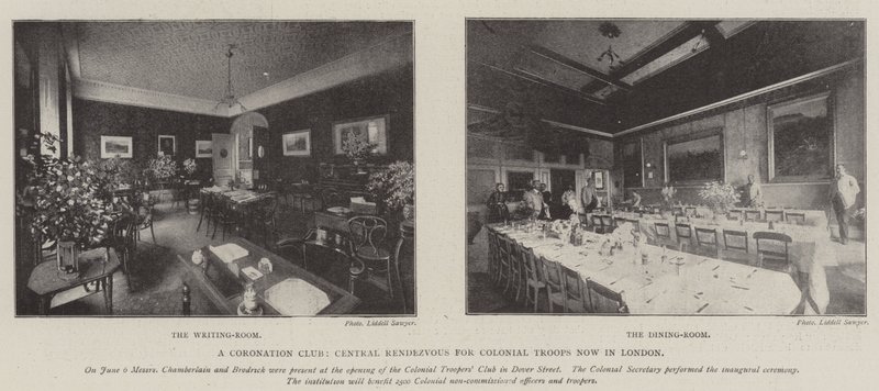 Ein Krönungsklub, zentrales Rendezvous für Kolonialtruppen jetzt in London von English Photographer