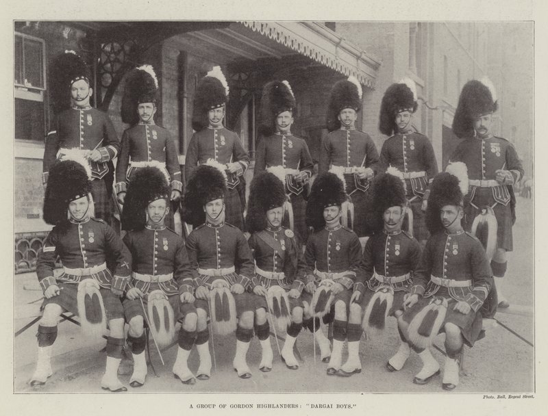 Eine Gruppe von Gordon Highlanders, Dargai Boys von English Photographer