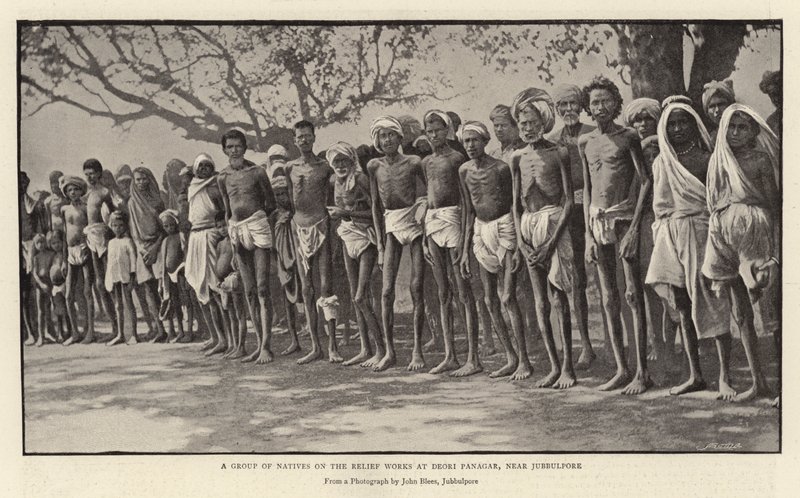 Eine Gruppe von Einheimischen bei den Hilfsarbeiten in Deori Panagar, nahe Jubbulpore von English Photographer