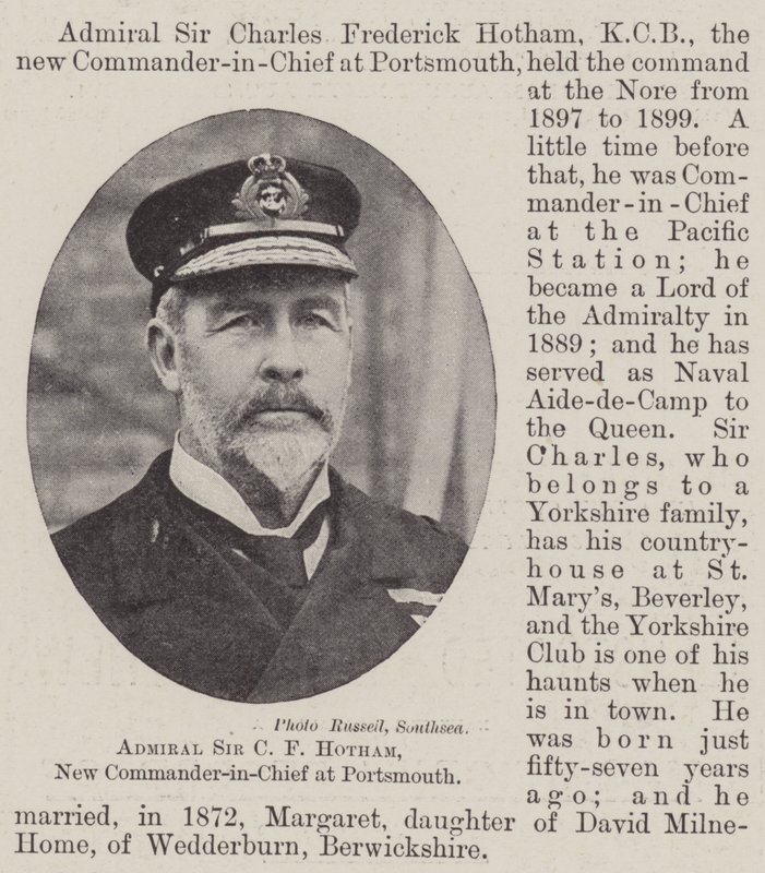 Admiral Sir C F Hotham, neuer Oberbefehlshaber in Portsmouth von English Photographer
