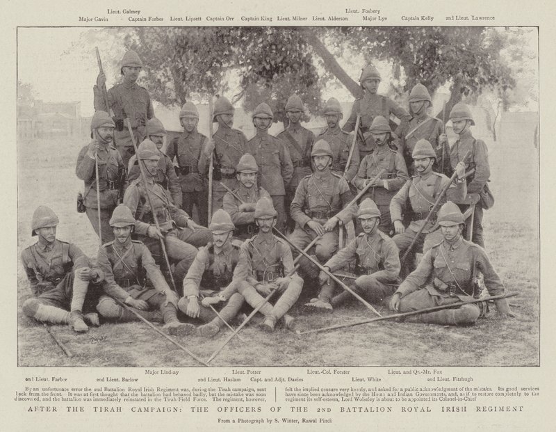 Nach der Tirah-Kampagne, die Offiziere des 2. Bataillons des Royal Irish Regiment von English Photographer