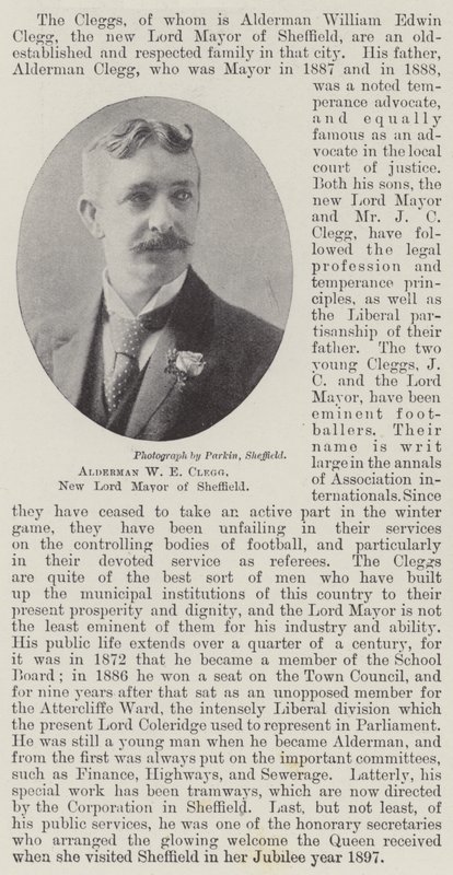 Alderman W E Clegg, neuer Oberbürgermeister von Sheffield von English Photographer