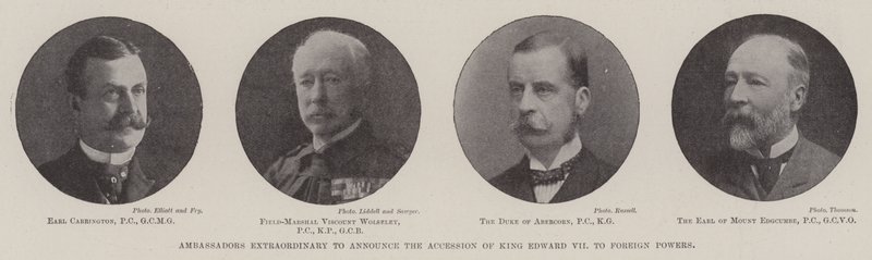 Außerordentliche Botschafter zur Ankündigung der Thronbesteigung von König Edward VII an ausländische Mächte von English Photographer