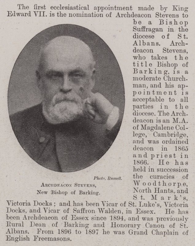 Erzdiakon Stevens, neuer Bischof von Barking von English Photographer