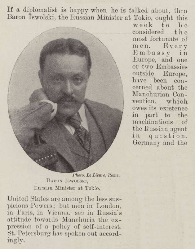 Baron Iswolski, russischer Minister in Tokio von English Photographer