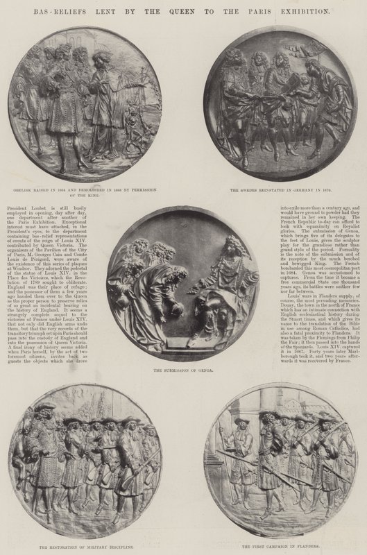 Basreliefs, die von der Königin zur Pariser Ausstellung ausgeliehen wurden von English Photographer