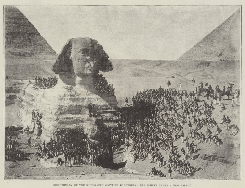 Zweihundertjahrfeier der Kings Own Scottish Borderers, die Sphinx in einem neuen Aspekt von English Photographer