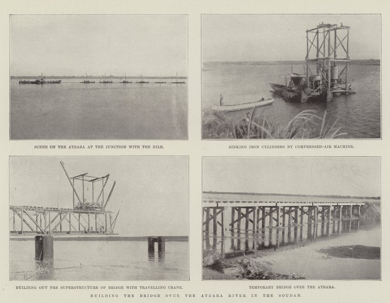 Bau der Brücke über den Atbara-Fluss im Sudan von English Photographer