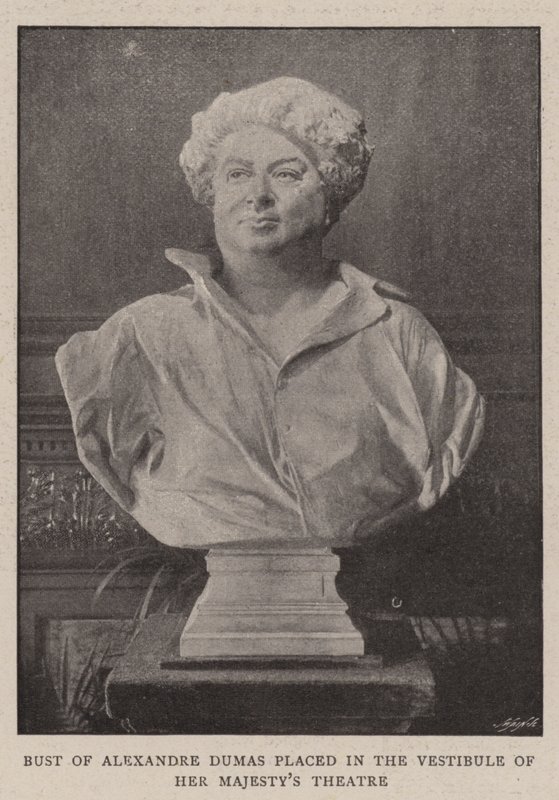 Büste von Alexandre Dumas im Vestibül des Her Majesty