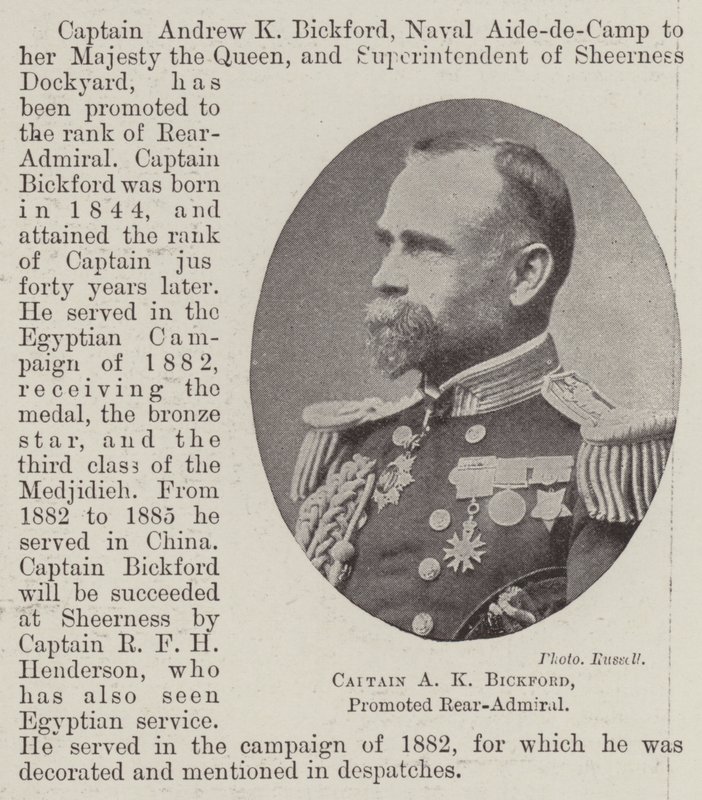 Kapitän A. K. Bickford, zum Konteradmiral befördert von English Photographer