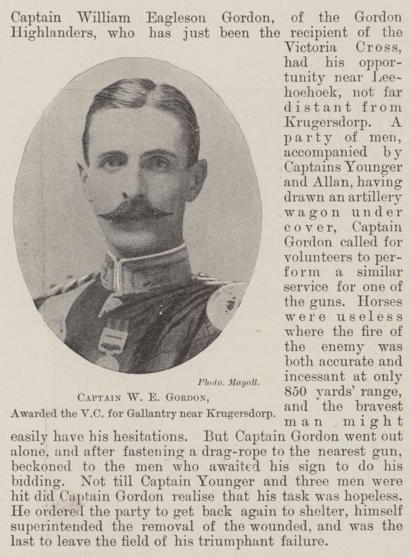 Kapitän W E Gordon, ausgezeichnet mit dem VC für Tapferkeit bei Krugersdorp von English Photographer