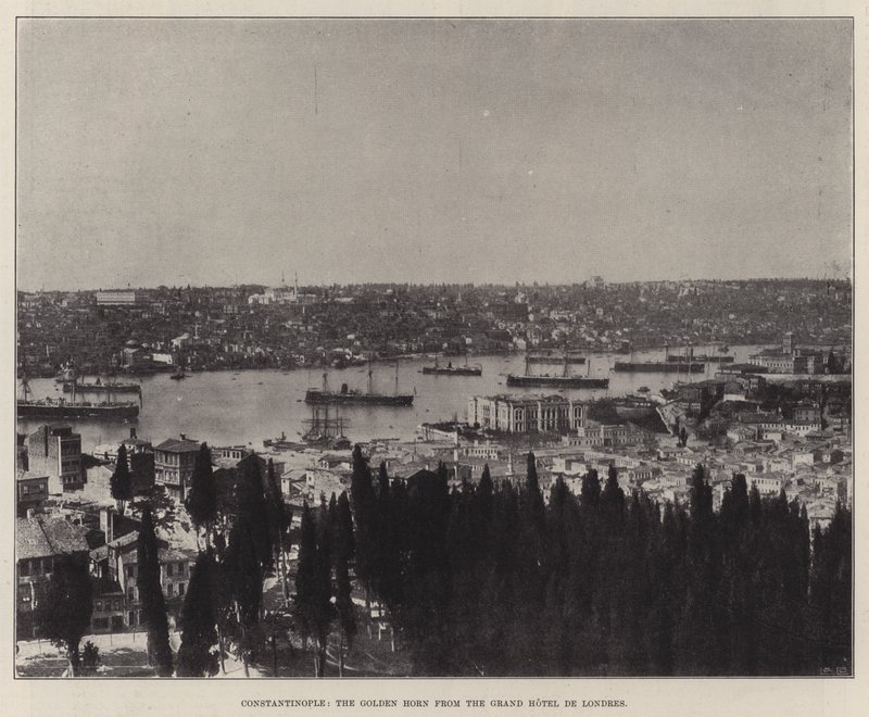 Konstantinopel, das Goldene Horn vom Grand Hotel de Londres von English Photographer
