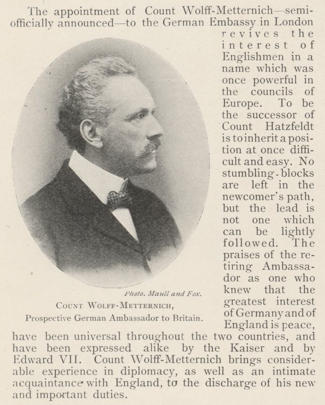 Graf Wolff-Metternich, zukünftiger deutscher Botschafter in Großbritannien von English Photographer