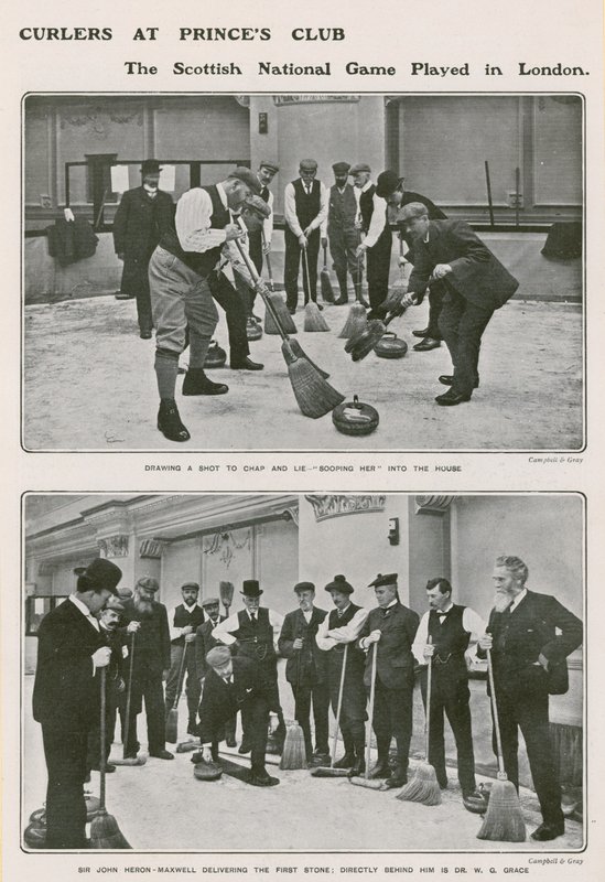 Curler im Princes Club, das schottische Nationalspiel in London von English Photographer