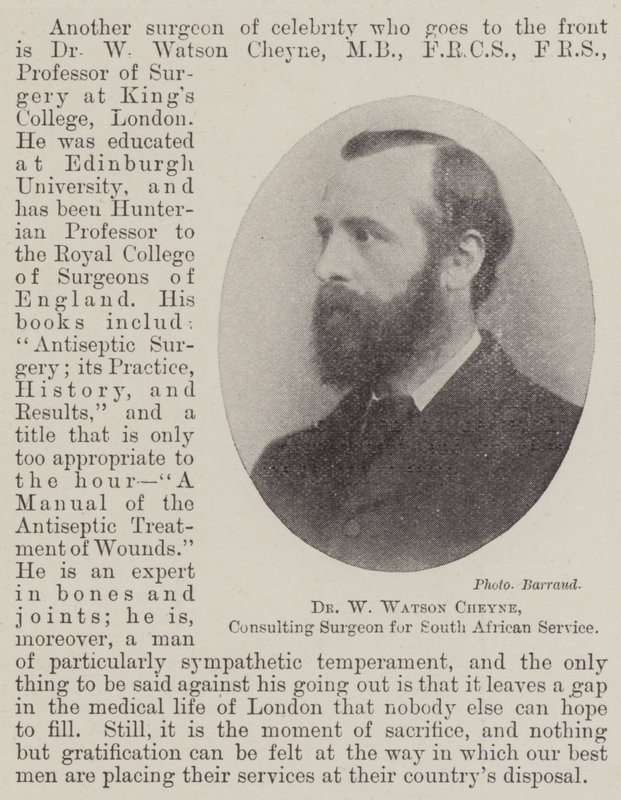 Dr. W. Watson Cheyne, beratender Chirurg für den südafrikanischen Dienst von English Photographer