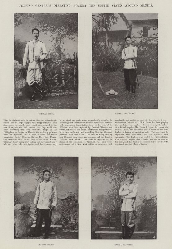 Filipino-Generäle, die gegen die Vereinigten Staaten um Manila operieren von English Photographer