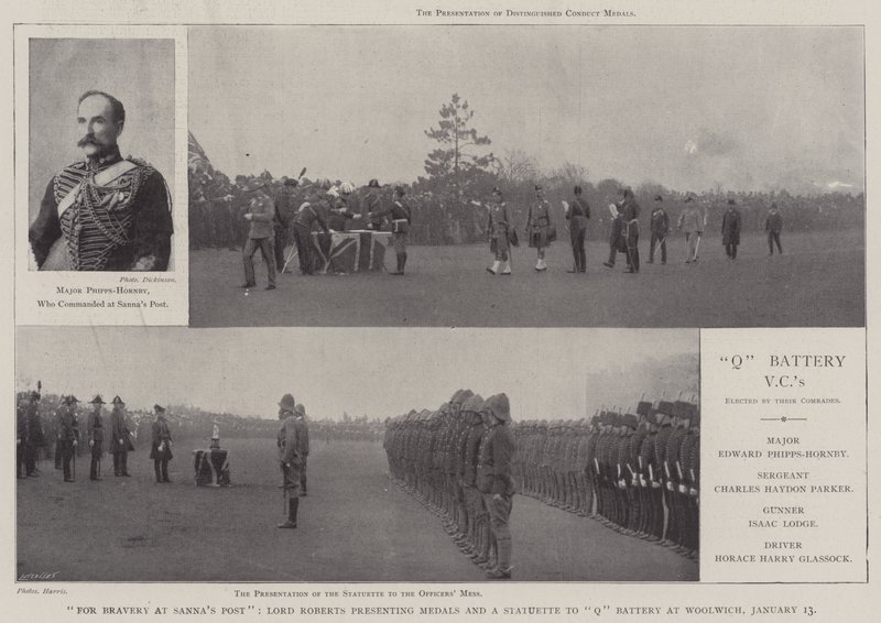 Für Tapferkeit bei Sannas Post, Lord Roberts überreicht Medaillen und eine Statuette an die Q-Batterie in Woolwich, 13. Januar von English Photographer