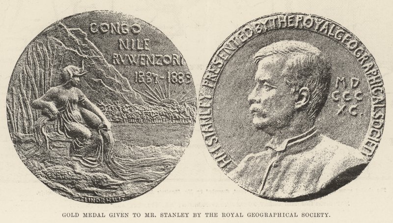 Goldmedaille, verliehen an Mr Stanley von der Royal Geographical Society von English Photographer