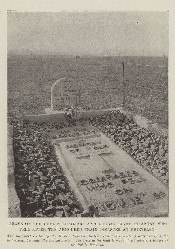 Grab der Dublin Fusiliers und der Durban Light Infantry, die nach dem Panzerzugunglück in Chieveley gefallen sind von English Photographer