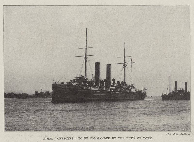 HMS Crescent, kommandiert vom Herzog von York von English Photographer